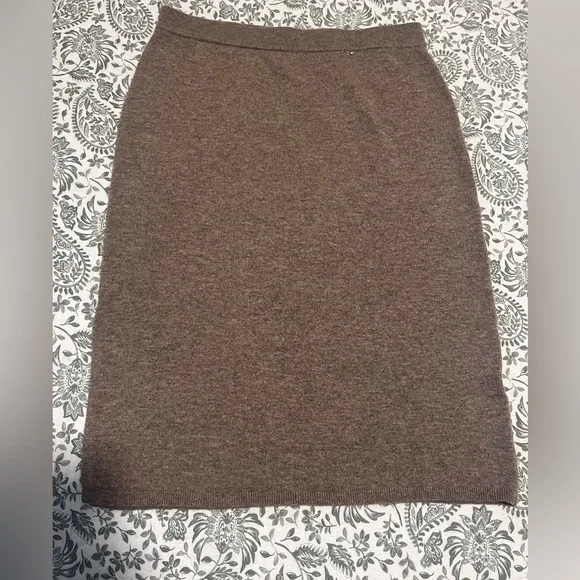 New Donna Karan Brown Pencil Skirt cashmere size L - Picture 13 of 15
